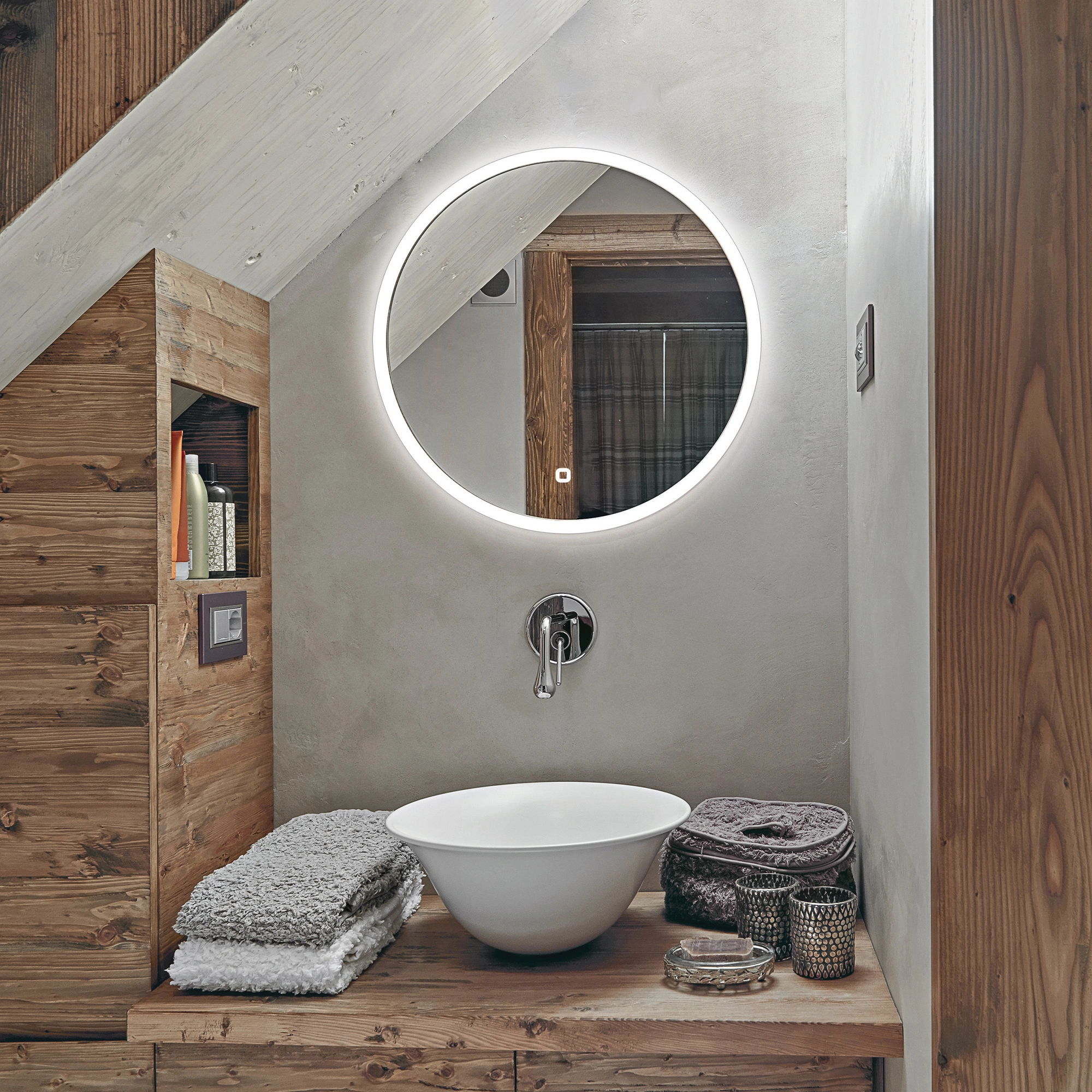 7876000020Sphere206020Mirror201.webp Sphere LED Round Bathroom Mirror - Image 1