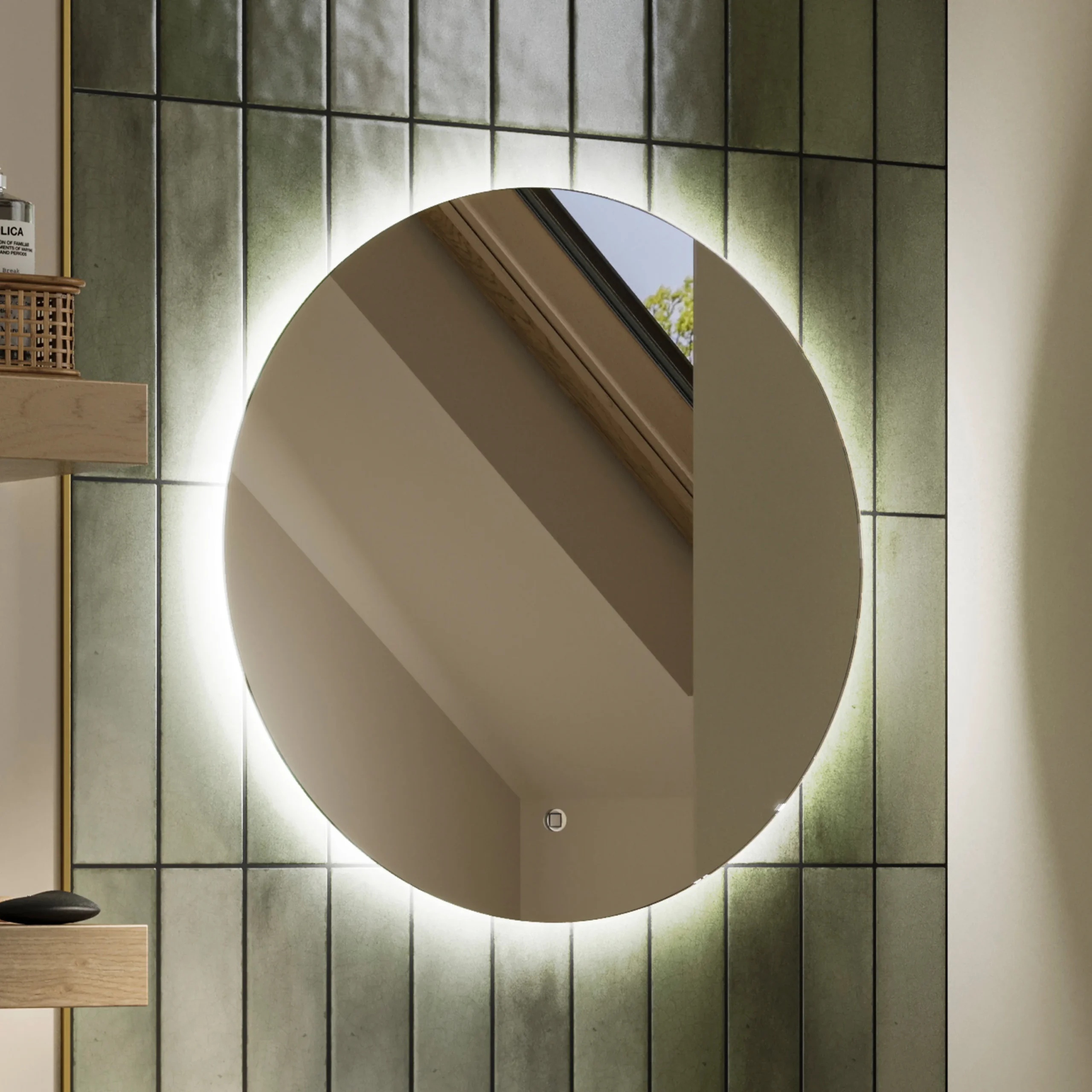 7914000020Theme205020Mirror.webp Theme Adjustable Lighting Round Bathroom Mirror - Image 1
