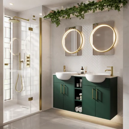 Solas Round Illuminated Bathroom Mirror - Brushed Brass