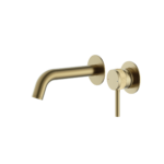 Kyloe Wall Mounted Basin Mixer - Brushed Brass