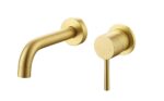 Giro Wall Mounted Basin Mixer - Brushed Brass