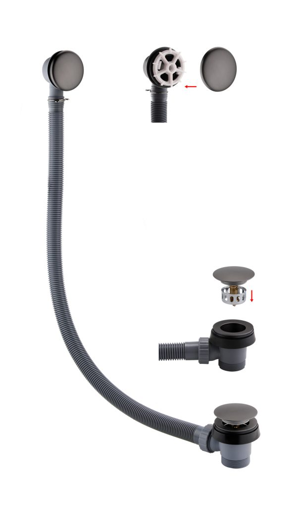 AVWA900EMG-scaled-1.jpg Grey Bath Waste Click Clack - Gunmetal - Image 1
