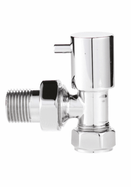 Minimalist Angled Radiator Valve - Chrome
