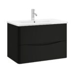Zola 2 Drawer Wall Unit - 800mm, Black Matt