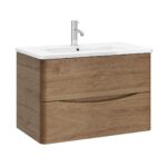 Zola 2 Drawer Wall Unit - 800mm, Medium Oak