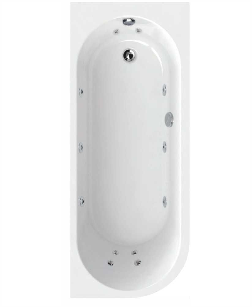 ARC 1700x700mm Right Hand Single Ended 12 Jet Whirlpool Bath White ARC Right Hand Single Ended 12 Jet Whirlpool Bath White - Image 1