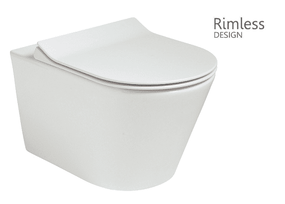 REFLECTIONS Rimless Wall Hung WC & Sequence Slim Soft Close Seat REFLECTIONS Rimless Wall Hung WC & Sequence Slim Soft Close Seat - Image 1