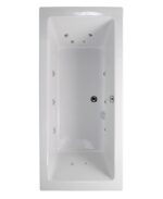 PACIFIC ENDURA Double Ended 12 Chrome Jet Whirlpool Bath White