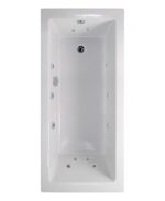 PACIFIC ENDURA Single Ended 12 Chrome Jet Whirlpool Bath White