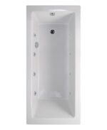 PACIFIC Single Ended 8 Chrome Jet Whirlpool Bath White