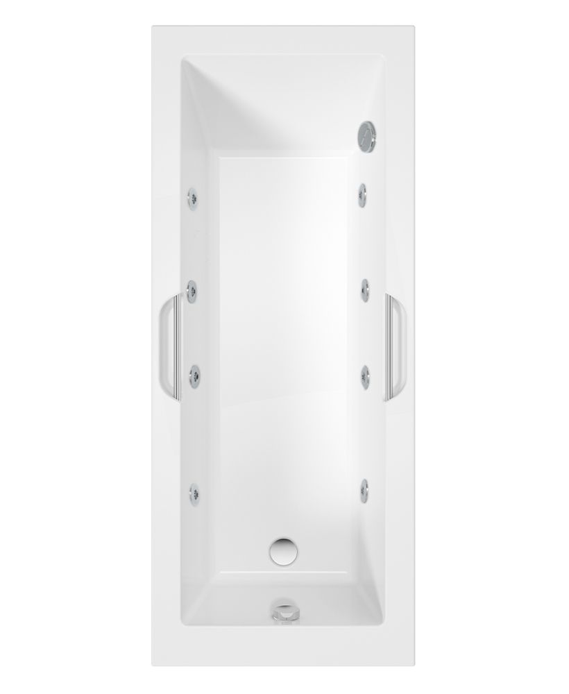 CADENZA 1700x700mm Single Ended 8 Chrome Jet Whirlpool Bath White CADENZA 1700x700mm Single Ended 8 Chrome Jet Whirlpool Bath White - Image 1