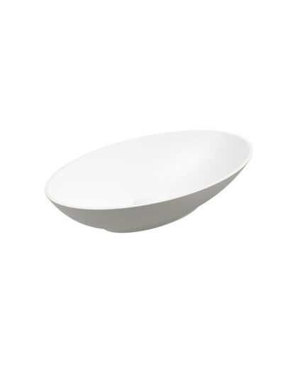 SKAL Oval 60cm Countertop Basin White-Arctic Grey & Waste