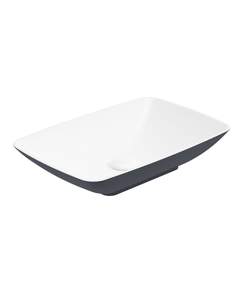 SKAL Rectangle 60cm Countertop Basin White-Night Sky Blue & Waste SKAL Rectangle 60cm Countertop Basin White-Night Sky Blue & Waste - Image 1