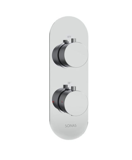 ALITA Round Dual Control Dual Outlet Shower Valve Chrome