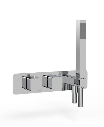 ALITA Soft Square Dual Outlet Horizontal Valve Chrome