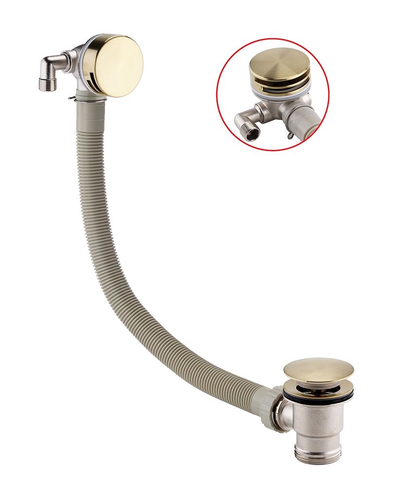 SONAS Round Bath Filler & Waste Brushed Gold SONAS Round Bath Filler & Waste Brushed Gold - Image 1