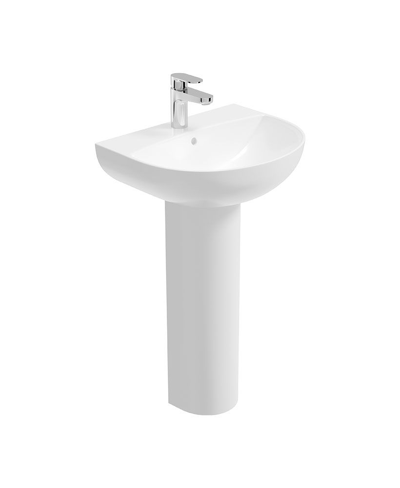 HORIZON Round 50cm 1TH Wash Basin & Full Pedestal HORIZON Round 1TH Wash Basin & Full Pedestal - Image 1