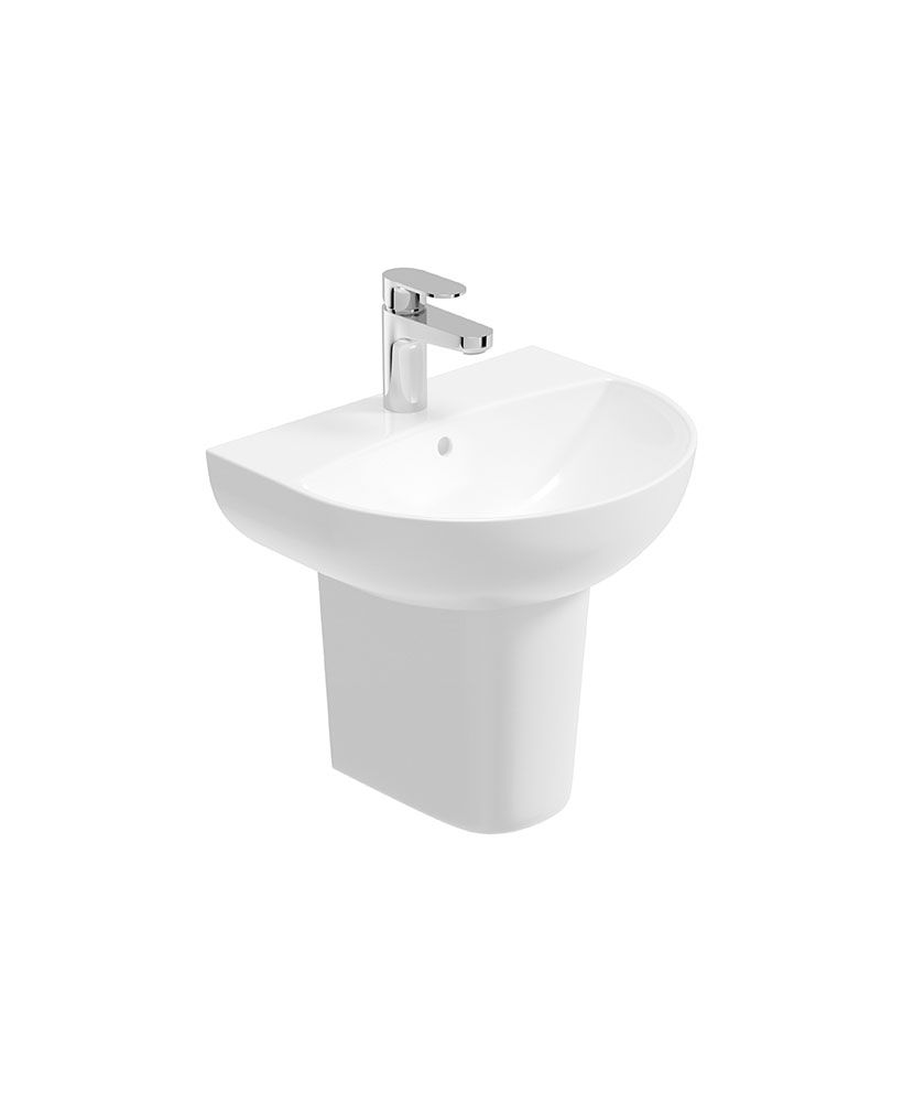 HORIZON Round 45cm 1TH Wash Basin & Semi Pedestal HORIZON Round 1TH Wash Basin & Semi Pedestal - Image 1