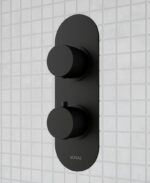 ALITA Knurled Dual Control Triple Outlet Shower Valve Matt Black