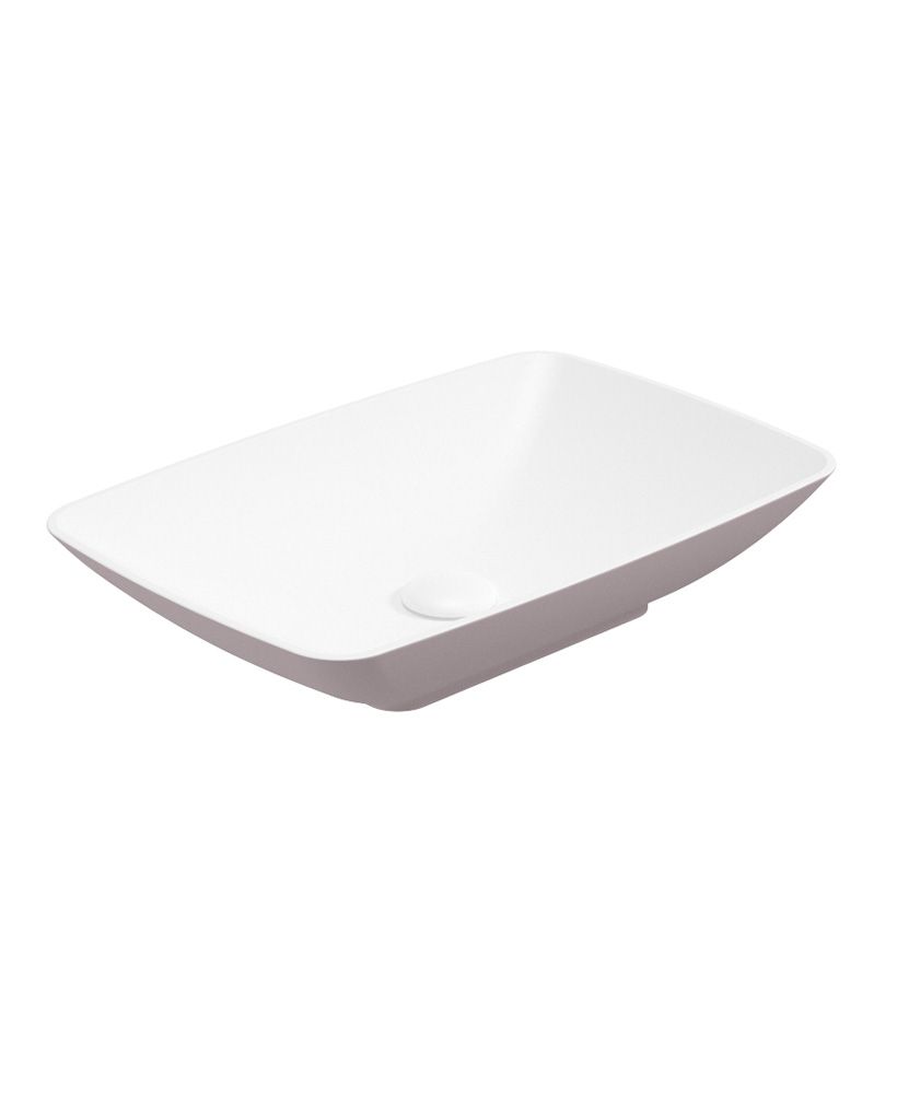SKAL Rectangle 60cm Countertop Basin White-Cashmere Pink & Waste SKAL Rectangle 60cm Countertop Basin White-Cashmere Pink & Waste - Image 1