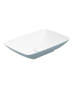 SKAL Rectangle 60cm Countertop Basin White-Morning Sky Blue & Waste