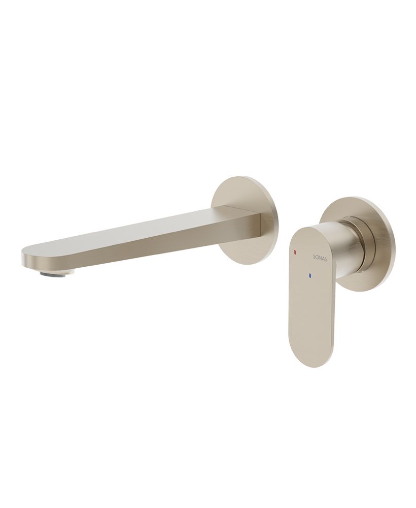 URBAN Wall Mounted Basin Mixer Brushed Nickel URBAN Wall Mounted Basin Mixer Brushed Nickel - Image 1