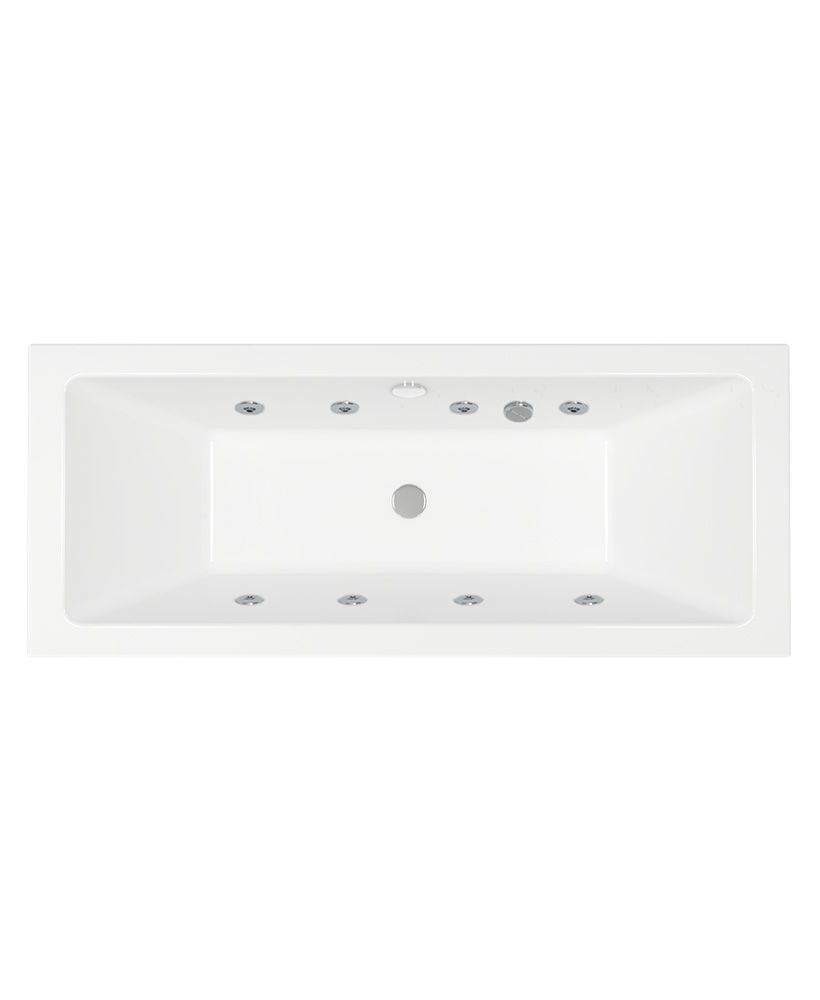 CUBO 1700x700mm Double Ended 8 White Jet Whirlpool Bath White CUBO 1700x700mm Double Ended 8 White Jet Whirlpool Bath White - Image 1