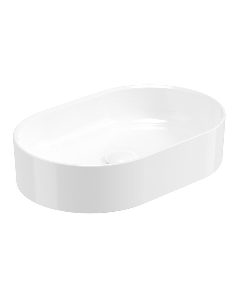 LIVING Oval Countertop Wash Basin & Waste White LIVING Oval Countertop Wash Basin & Waste White - Image 1