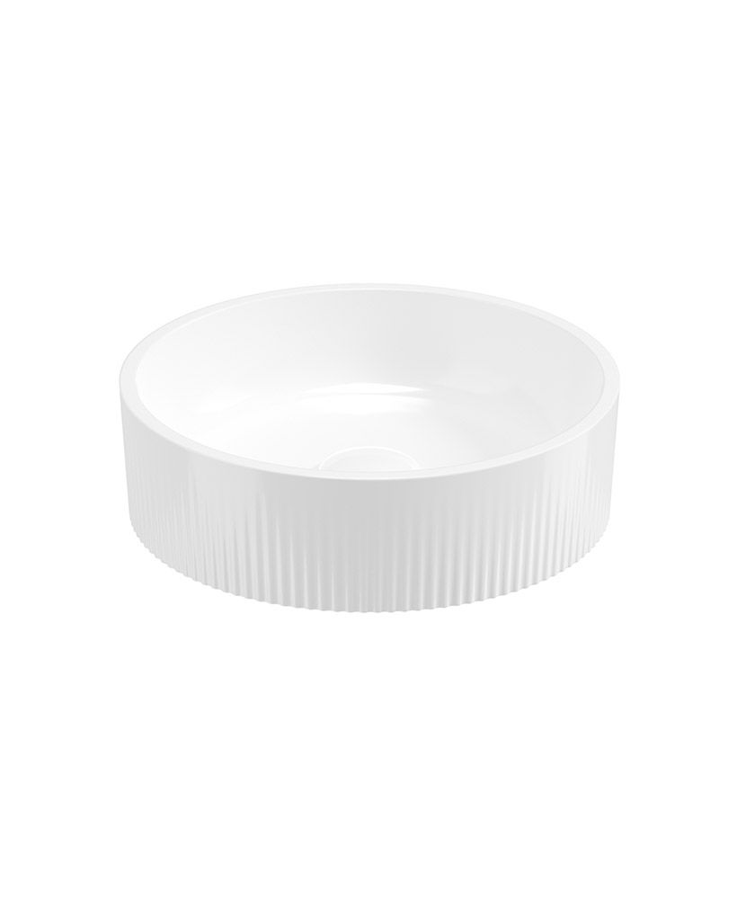 REED Round Countertop Wash Basin Gloss White REED Round Countertop Wash Basin Gloss White - Image 1