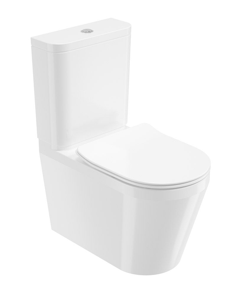 LIVING Fully Shrouded Close Coupled WC White & Soft Close Seat LIVING Fully Shrouded Close Coupled WC White & Soft Close Seat - Image 1