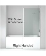 L SHAPE 1700x850mm Right Hand Single Ended 8 Chrome Jet Whirlpool Bath & Panel White With Bath Screen Chorme - Image 3
