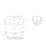 LYRA 1700x800mm Freestanding Bath White - Image 3