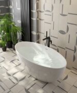 MAROVO 1600x800mm Freestanding Bath White - Image 2