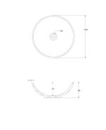 SKAL Round 40cm Countertop Basin White-Midnight Grey & Waste - Image 2