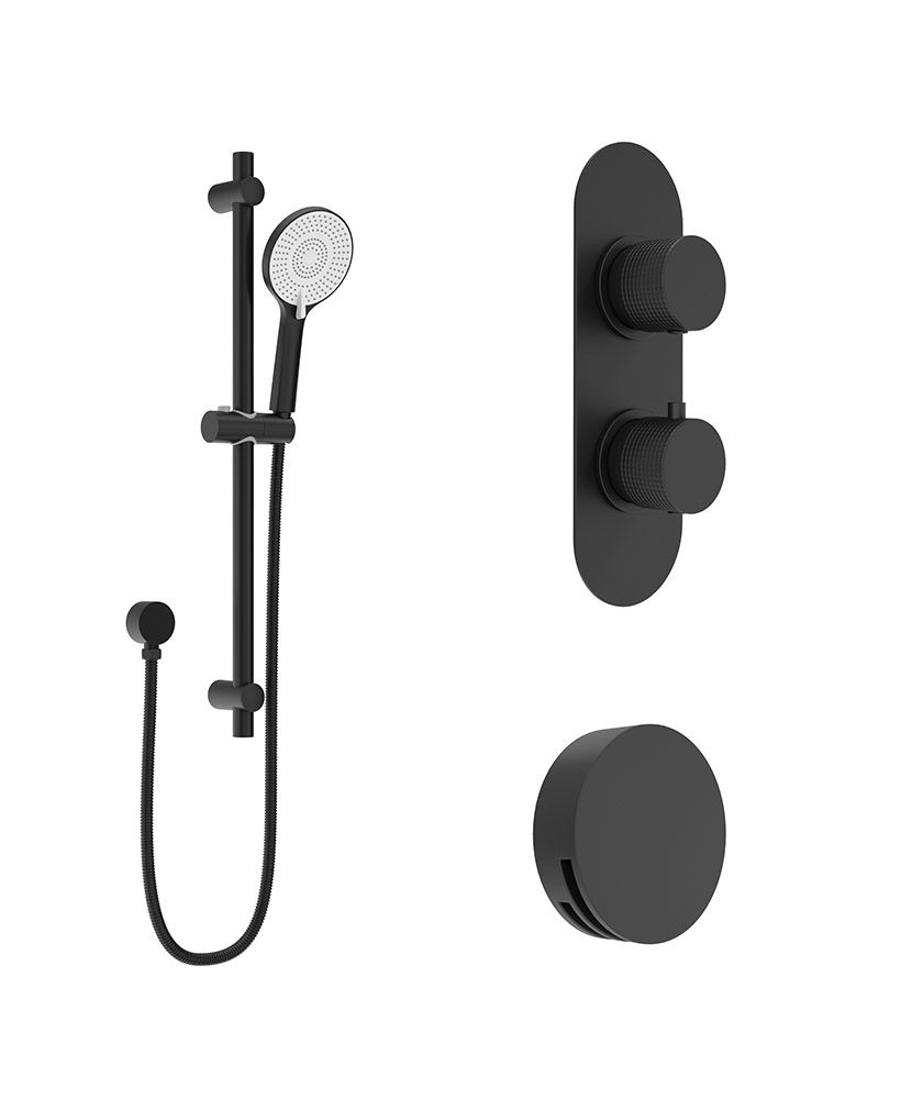 ALITA Knurled Bath Set 1 Matt Black ALITA Knurled Bath Set 1 Matt Black - Image 1