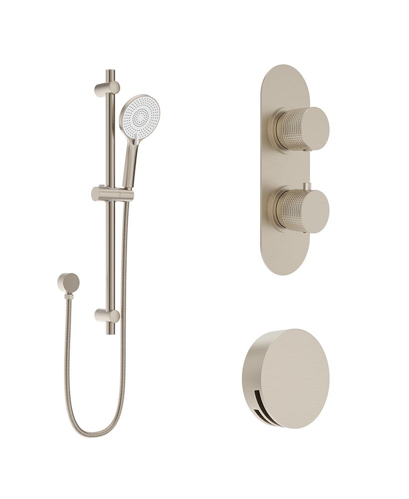 ALITA Knurled Bath Set 1 Brushed Nickel ALITA Knurled Bath Set 1 Brushed Nickel - Image 1