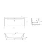 ONTARIO 1700x750mm Freestanding Bath Coloured - Image 2