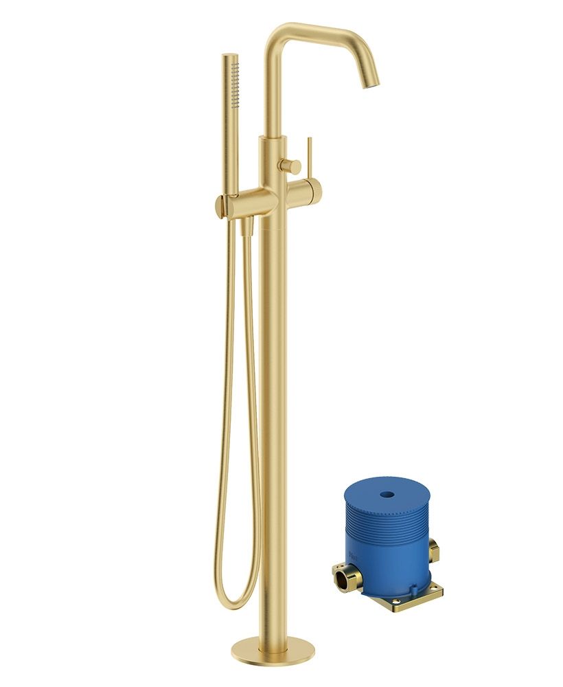 ALITA Floorstanding Bath Shower Mixer Brushed Gold ALITA Floorstanding Bath Shower Mixer Brushed Gold - Image 1