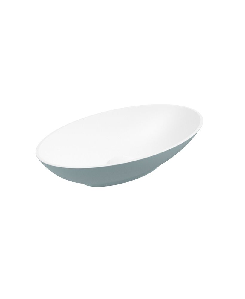 SKAL Oval 60cm Countertop Basin Matt Coral Green & Waste SKAL Oval 60cm Countertop Basin Matt Coral Green & Waste - Image 1