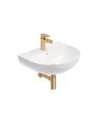 HORIZON Round 50cm 1TH Wash Basin & Bottle Trap - Brushed Gold