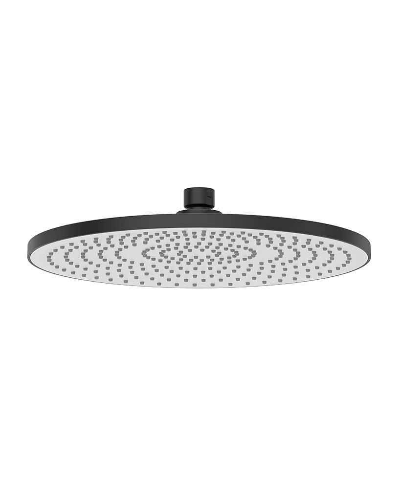 SYNC Round 250mm ABS White Face Plate Shower Head Matt Black SYNC Round 250mm ABS White Face Plate Shower Head Matt Black - Image 1