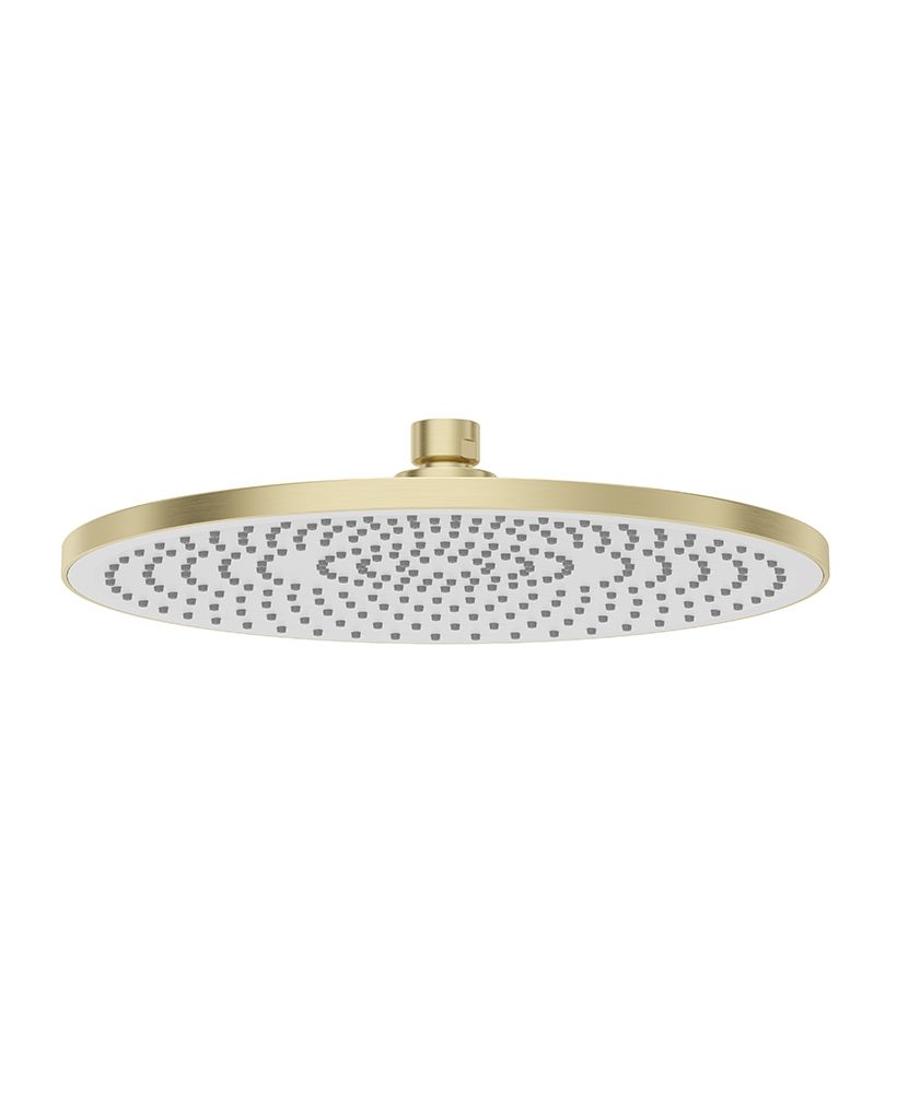 SYNC Round 250mm ABS White Face Plate Shower Head Brushed Gold SYNC Round 250mm ABS White Face Plate Shower Head Brushed Gold - Image 1