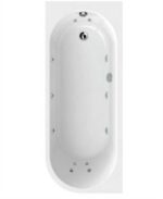 ARC Left Hand Single Ended 12 White Jet Whirlpool Bath & Panel White