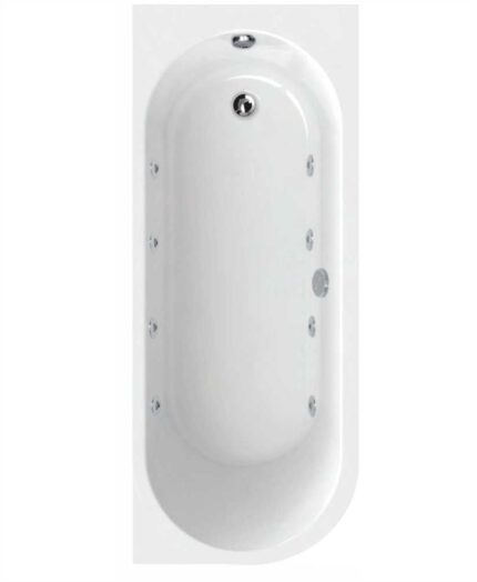 ARC Right Hand Single Ended 12 White Jet Whirlpool Bath & Panel White