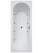 CLOVER Double Ended 8 White Jet Whirlpool Bath White - 1700x750mm