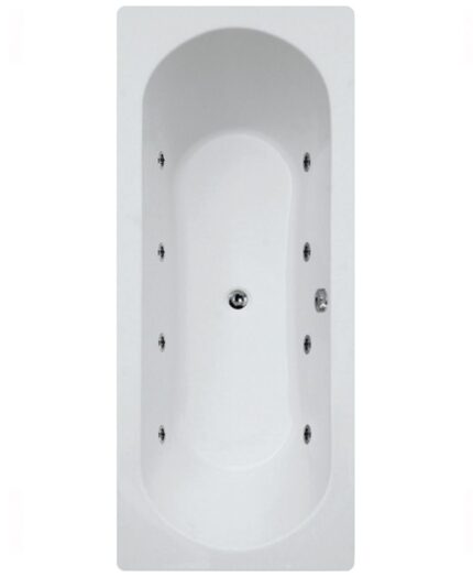 CLOVER Double Ended 8 White Jet Whirlpool Bath White
