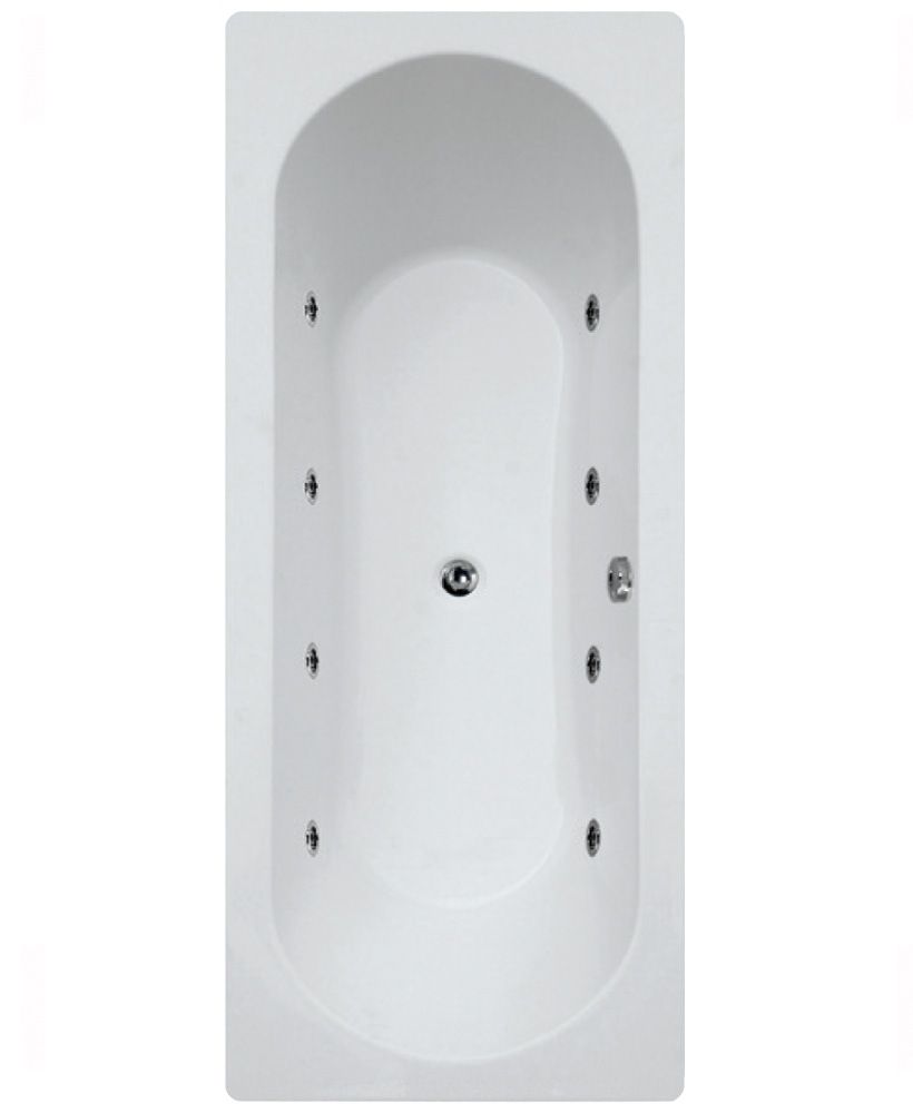 CLOVER 1700x750mm Double Ended 8 White Jet Whirlpool Bath White CLOVER Double Ended 8 White Jet Whirlpool Bath White - Image 1