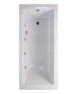 PACIFIC Single Ended 8 White Jet Whirlpool Bath White