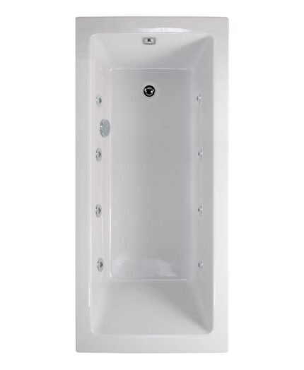 PACIFIC Single Ended 8 White Jet Whirlpool Bath White