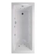 PACIFIC Single Ended 12 White Jet Whirlpool Bath White - 1700x750mm
